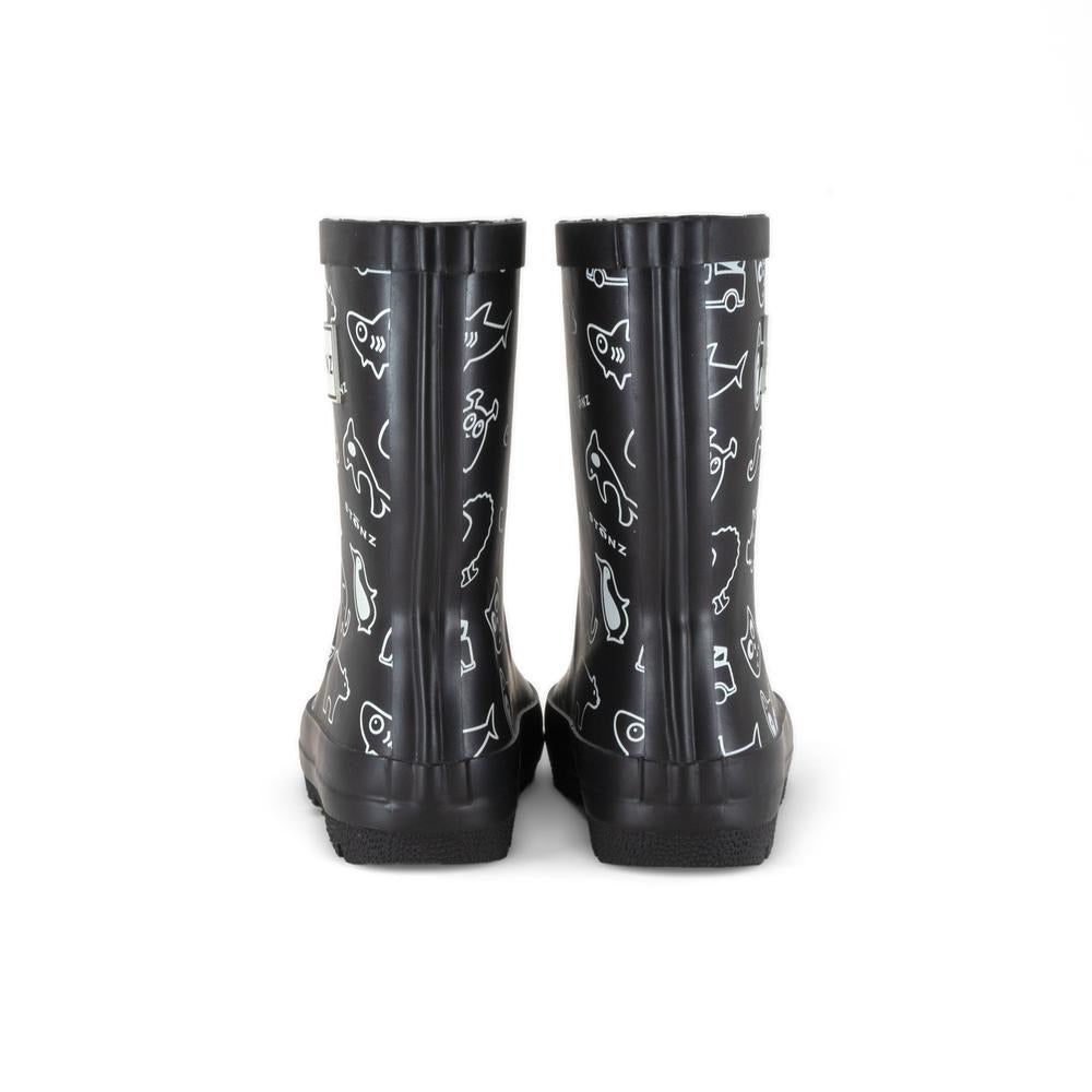 Rain Boots - Stonz Print - Black