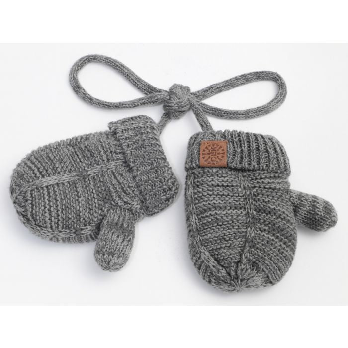 Cotton Knit Baby Mitten (Charcoal)