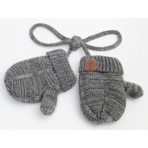 Cotton Knit Baby Mitten (Charcoal)