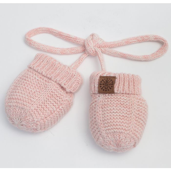 Cotton Knit Baby Mitten (Pink)
