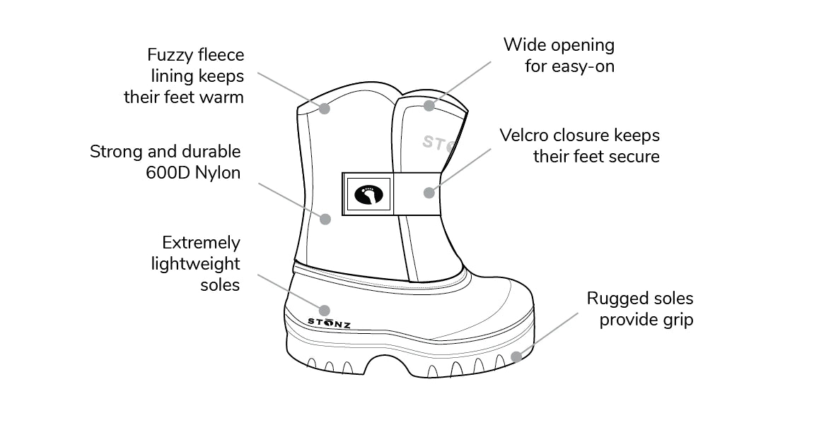 Toddler Trek Snow Boots (Black/Green)