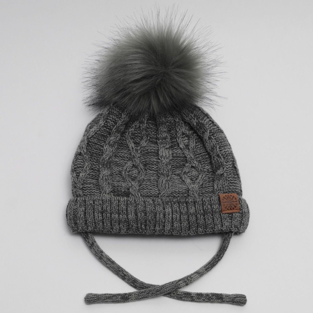 The Cotton Knit Pompom Hat (Charcoal)