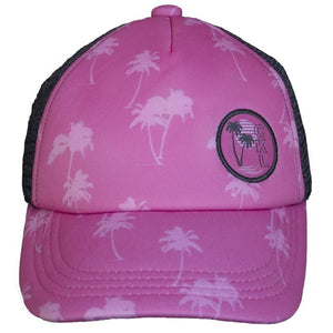 Trucker Palm Tree Ball Hat (Pink)