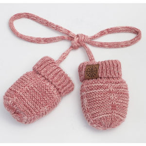 Cotton Knit Baby Mitten (Brick)