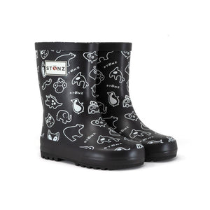 Rain Boots - Stonz Print - Black