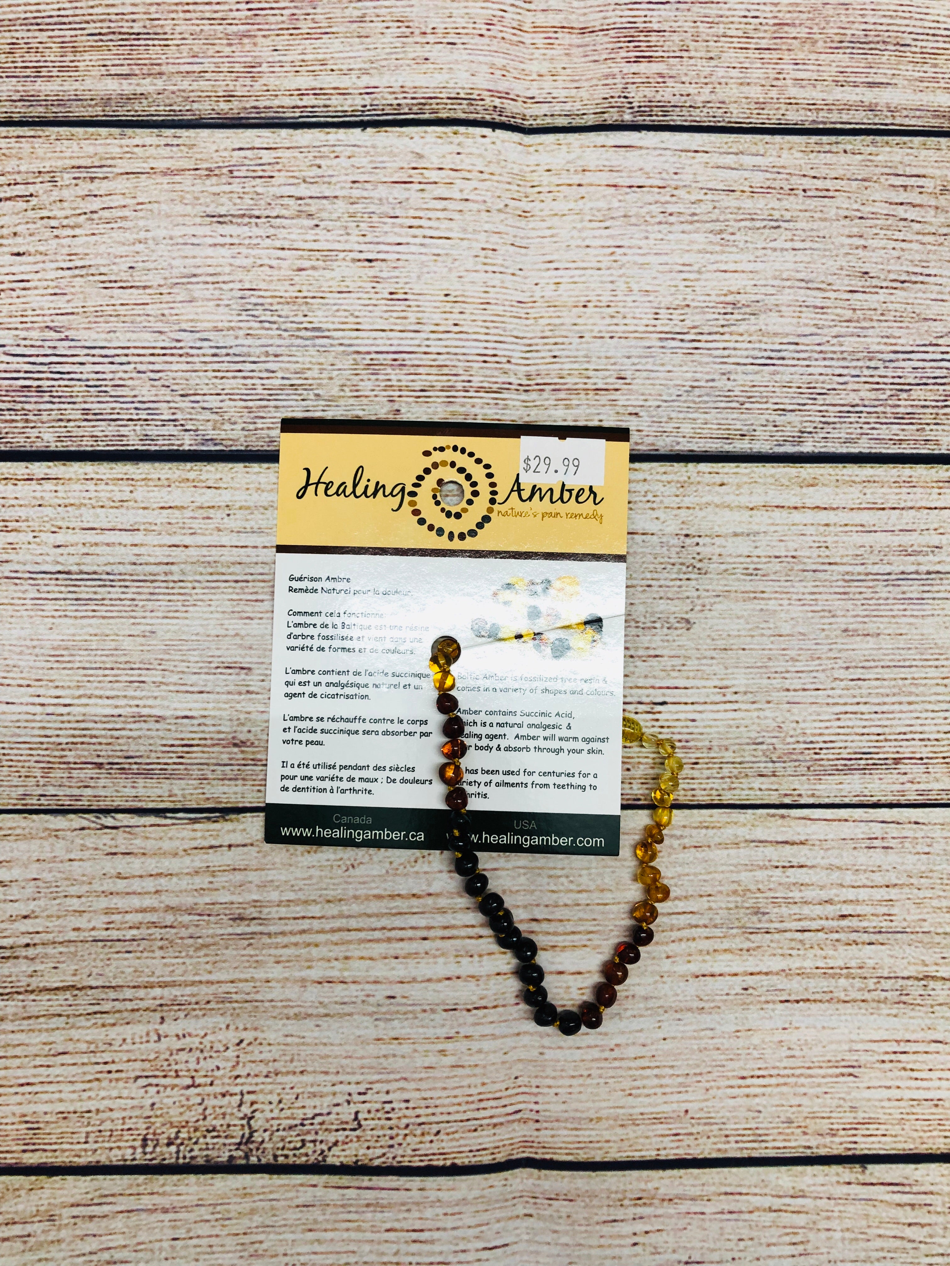 Healing Amber Necklace Rainbow 11 inches