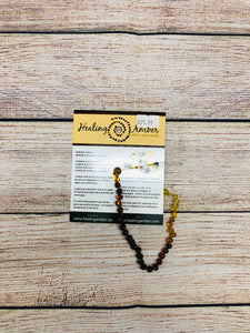 Healing Amber Necklace Rainbow 11 inches