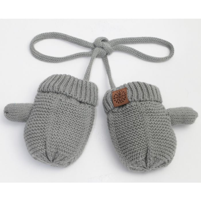 Cotton Knit Baby Mitten (Grey)
