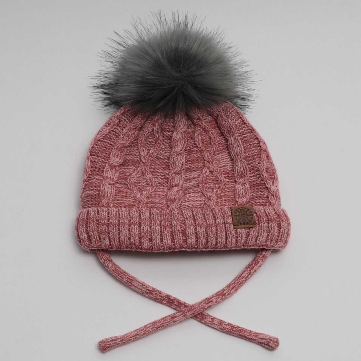 The Cotton Knit Pompom Hat (Brick)