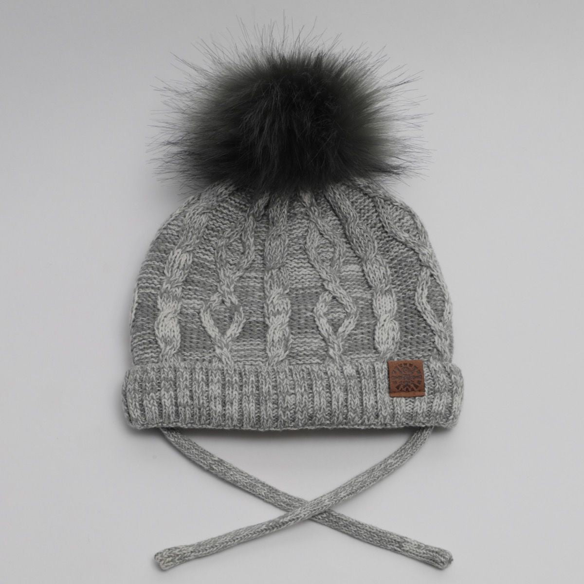 The Cotton Knit Pompom Hat (Grey)